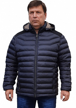 Большого размера осенняя мужская куртка с капюшоном - изображение 1