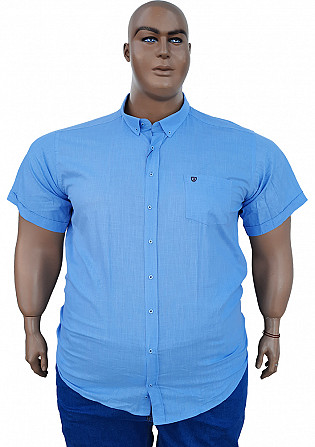 Льняная летняя мужская рубашка большого размера - изображение 1